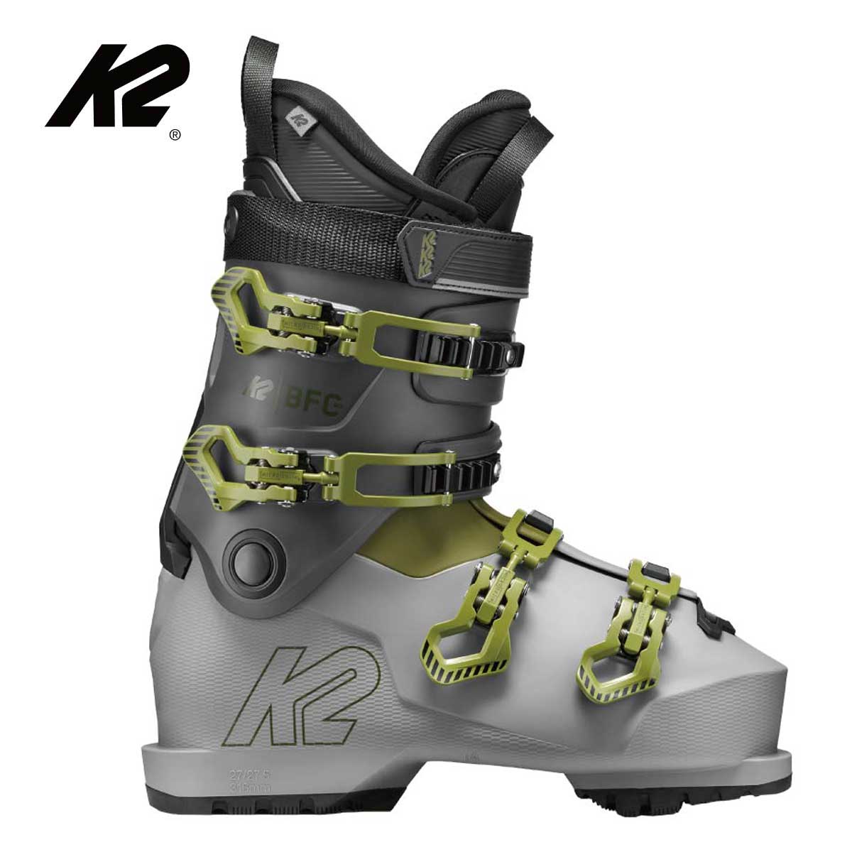 K2 ケーツー スキーブーツ■BFC 90　ビーエフシー 90フレックス（硬さ）：90ラスト（幅）：103mmSIZE・24.5cm、25.5cm、26.5cm、27.5cm、28.5cm、29.5cm、30.5cmWEIGHT (G)：2,065g @27.5SHELL MATERIAL：TPUCUFF MATERIAL：PPLINER：CushFit ComfortSTRAP：Velcro - Non-Tapered - One Piece - 30mmOUTSOLE：GripWalkFEATURESHands Free Entry - Fully Heat Moldableメーカー品番KS261938ブーツの使いやすさを何より重視するスキーヤー向け。ロー・プロファイルで完全カスタマイズ可能なフィット感により、快適さを最大限に保ちつつ、パフォーマンスを高める機能も備えています。※メーカー企画書の情報で商品登録を行っております。予告なしに商品名と仕様変更される場合がございます。