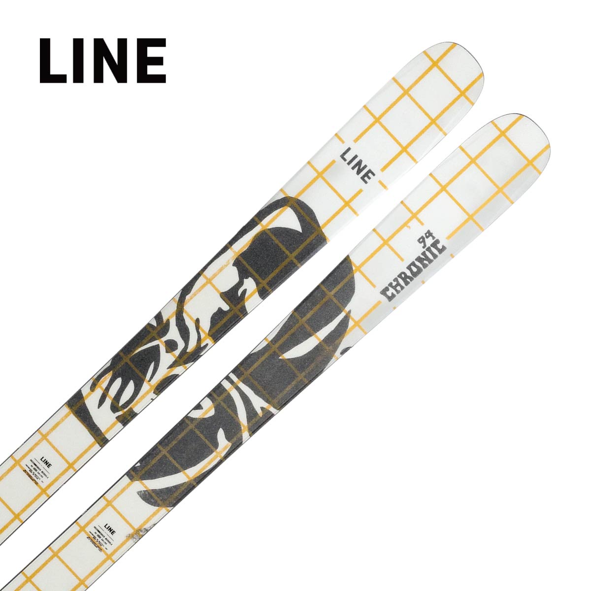 LINE ライン スキー板■CHRONIC 94クロニック 94■164cm R：( - m)サイドカット：(123/94/117 mm)■171cm R：( - m)サイドカット：(123/94/117 mm)■178cm R：(16.3 m)サイドカット：(123/94/117 mm)■185cm R：( - m)サイドカット：(123/94/117 mm)PROFILE10-2-10 @ 178CONSTRUCTIONAspen VeneerWEIGHT1920g @ 178SUPER POWERSBio-ResinThick Cut SidewallThin TipChronic 94 は、パークとゲレンデの両方を本気で楽しみたいスキーヤーのための万能モデルです。強化されたチップ、テール、サイドウォールによって非常に高い耐久性を実現し、ジャンプやジブを繰り返しても安心して使えます。一方で、整備されたバーンではキレのある快適な滑りも楽しめるため、朝から夕方まで一本で山全体を遊び尽くせるスキーです。※メーカー企画書の情報で商品登録を行っております。予告なしに商品名と仕様変更される場合がございます。