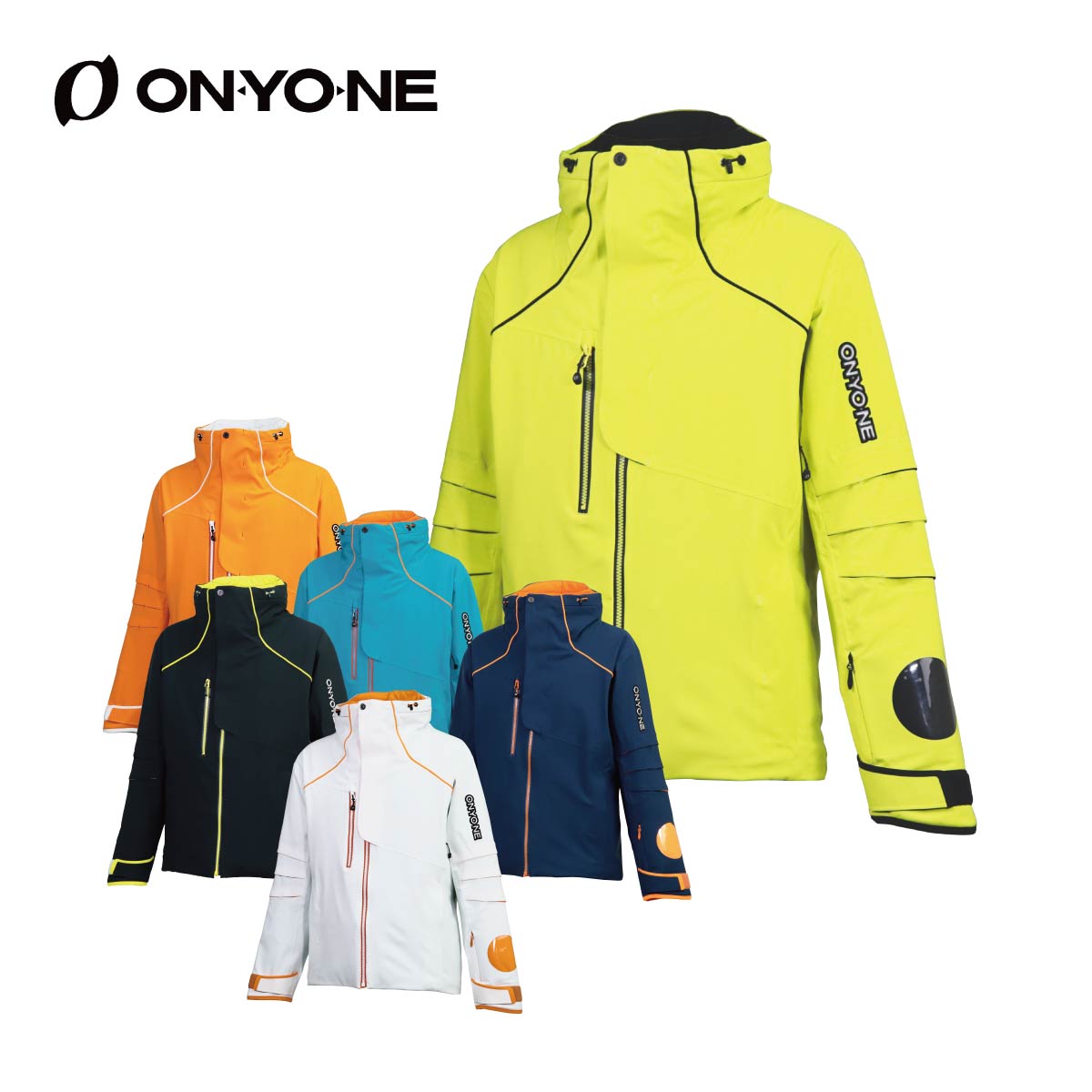 オンヨネ ONYONE スキーウェア■ ONJ99101 ZONE OUTER JACKET耐水圧：20,000mm透湿性：8,000g/m2/24h素材・4WAY STRETCH表地・ポリエステル100％裏地・ポリエステル100％中綿・ありファンクション・STRETCH・Hyglater・Full Seam sealing・TECHNOBRAME・腕の上がるカッティング・簡易フード(衿収納)・バックポケット有りCOLOR・N.イエロー×ブラック/N281009・N.オレンジ×ホワイト/N093100・ターコイズブルー×N.オレンジ/624N093・ネイビー×N.オレンジ/688N093・ブラック×N.イエロー/009N281・ホワイト×N.オレンジ/100N093SIZE3S / SS / S / M / L / O / XO「滑りを魅せる」をテーマに設計された、ONYONEトップ選手・技術選手着用モデルです。滑走時の動きを計算した立体設計により、ダイナミックで美しいシルエットを実現。性能とデザイン性を兼ね備えた、ハイパフォーマンスな一着です。※メーカー企画書の情報で商品登録を行っております。予告なしに商品名と仕様変更される場合がございます。