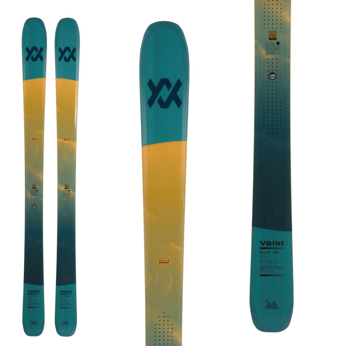 スキー用品通販 スノーファミリーのVOLKL フォルクル スキー板 メンズ レディース＜2027＞BLAZE 104 TEAL / [V2610132] + ＜26＞GRIFFON 13 GW ビンディング セット 取付無料【グリップウォーク対応】｜アングル2