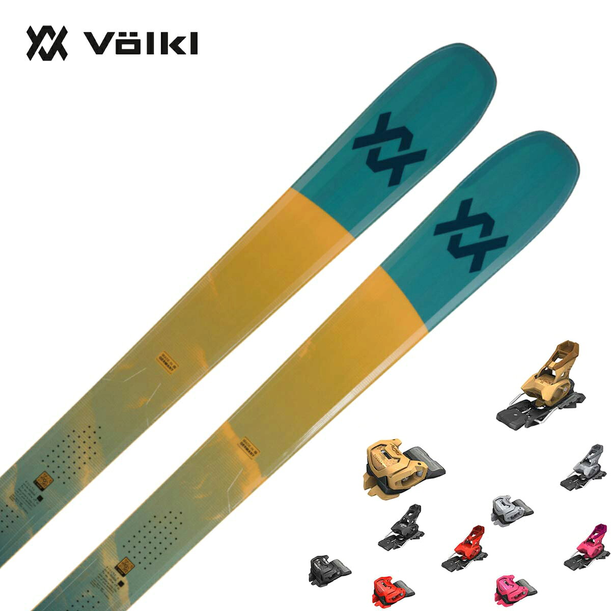 VOLKL フォルクル スキー板■BLAZE 104 TEAL　ブレイズ 104 ティール■158cm R1・R2・R3・R4：( 17.8m・28.1m・12.6m・17.5m )サイドカット：( 143/104/128 mmm)■165cm R1・R2・R3・R4：( 18.3m・30.8m・13.6m・18.7m )サイドカット：( 143/104/128 mmm)■172cm R1・R2・R3・R4：( 19.2m・35.2m・15.2m・20.4m )サイドカット：( 143/104/128 mmm)■179cm R1・R2・R3・R4：( 20.0m・39.9m・16.8m・22.3m )サイドカット：( 143/104/128 mmm)■186cm R1・R2・R3・R4：( 20.8m・44.9m・18.5m・24.3m )サイドカット：( 143/104/128 mmm)品番V2610132.000TECHNOLOGY・4 Radius Drive Sidecut・3D. Glass・Full Sidewall・Titanal Binding Platform・Suspension Tip & Tail・Bio-based Resin・Base：P-Tex 2100・Base structure：Brushed structureCOREGreen Core / Hybrid Multilayer Woodcore重量1800 g　@179cm【板のみ】※製造時期により、重量には多少の誤差が生じる場合がございます。OPTIONALPre-cut skin avail.・TIP & TAIL ROCKER原産国ドイツ4ラディウスを採用、100mm超モデルらしからぬ滑走性能が魅力の人気モデルです。パウダーでの浮力は秀逸、かつ整地でも活躍できる驚きの1台。環境に配慮したグリーンコア、バイオレジンを採用。※メーカー企画書の情報で商品登録を行っております。予告なしに商品名と仕様変更される場合がございます。