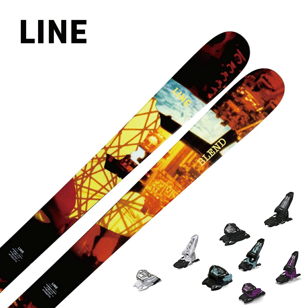 LINE ライン スキー板■BLENDブレンド■163cm R：( - m)サイドカット：(129/98/120 mm)■169cm R：( - m)サイドカット：(129/98/120 mm)■175cm R：( - m)サイドカット：(129/98/120 mm)■180cm R：(20.0 m)サイドカット：(129/98/120 mm)PROFILE4-4-4 @ 180CONSTRUCTIONAspenWEIGHT1990g @ 180SUPER POWERSCarbon OlliebandButter Zone Flex PatternBLENDは、ジブやバター系トリックを楽しむために作られた本格的なフリースタイルスキーです。柔らかく扱いやすいフレックスによってプレスやバターがしやすく、パークやストリートでの創造的な滑りをサポートします。一方で、レールやコンクリートに近い過酷な環境での使用を想定した補強も施されており、遊びやすさと耐久性を高いレベルで両立しています。※メーカー企画書の情報で商品登録を行っております。予告なしに商品名と仕様変更される場合がございます。