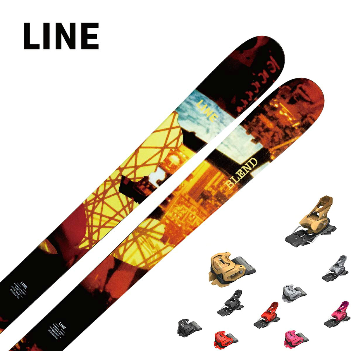 LINE ライン スキー板■BLENDブレンド■163cm R：( - m)サイドカット：(129/98/120 mm)■169cm R：( - m)サイドカット：(129/98/120 mm)■175cm R：( - m)サイドカット：(129/98/120 mm)■180cm R：(20.0 m)サイドカット：(129/98/120 mm)PROFILE4-4-4 @ 180CONSTRUCTIONAspenWEIGHT1990g @ 180SUPER POWERSCarbon OlliebandButter Zone Flex PatternBLENDは、ジブやバター系トリックを楽しむために作られた本格的なフリースタイルスキーです。柔らかく扱いやすいフレックスによってプレスやバターがしやすく、パークやストリートでの創造的な滑りをサポートします。一方で、レールやコンクリートに近い過酷な環境での使用を想定した補強も施されており、遊びやすさと耐久性を高いレベルで両立しています。※メーカー企画書の情報で商品登録を行っております。予告なしに商品名と仕様変更される場合がございます。