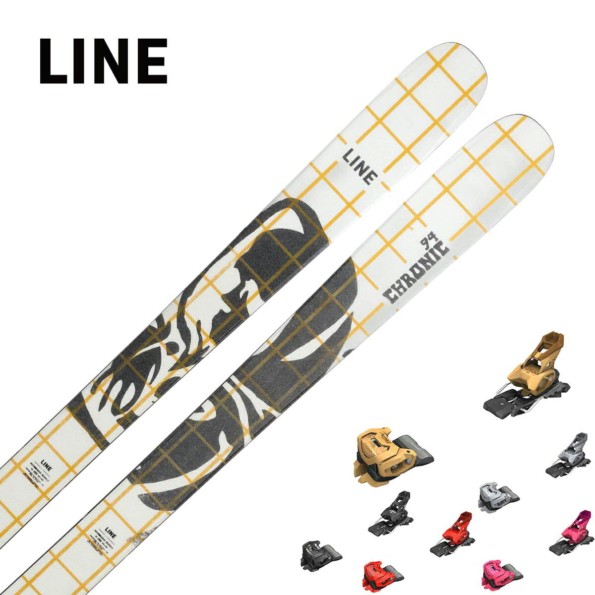 LINE ライン スキー板■CHRONIC 94クロニック 94■164cm R：( - m)サイドカット：(123/94/117 mm)■171cm R：( - m)サイドカット：(123/94/117 mm)■178cm R：(16.3 m)サイドカット：(123/94/117 mm)■185cm R：( - m)サイドカット：(123/94/117 mm)PROFILE10-2-10 @ 178CONSTRUCTIONAspen VeneerWEIGHT1920g @ 178SUPER POWERSBio-ResinThick Cut SidewallThin TipChronic 94 は、パークとゲレンデの両方を本気で楽しみたいスキーヤーのための万能モデルです。強化されたチップ、テール、サイドウォールによって非常に高い耐久性を実現し、ジャンプやジブを繰り返しても安心して使えます。一方で、整備されたバーンではキレのある快適な滑りも楽しめるため、朝から夕方まで一本で山全体を遊び尽くせるスキーです。※メーカー企画書の情報で商品登録を行っております。予告なしに商品名と仕様変更される場合がございます。