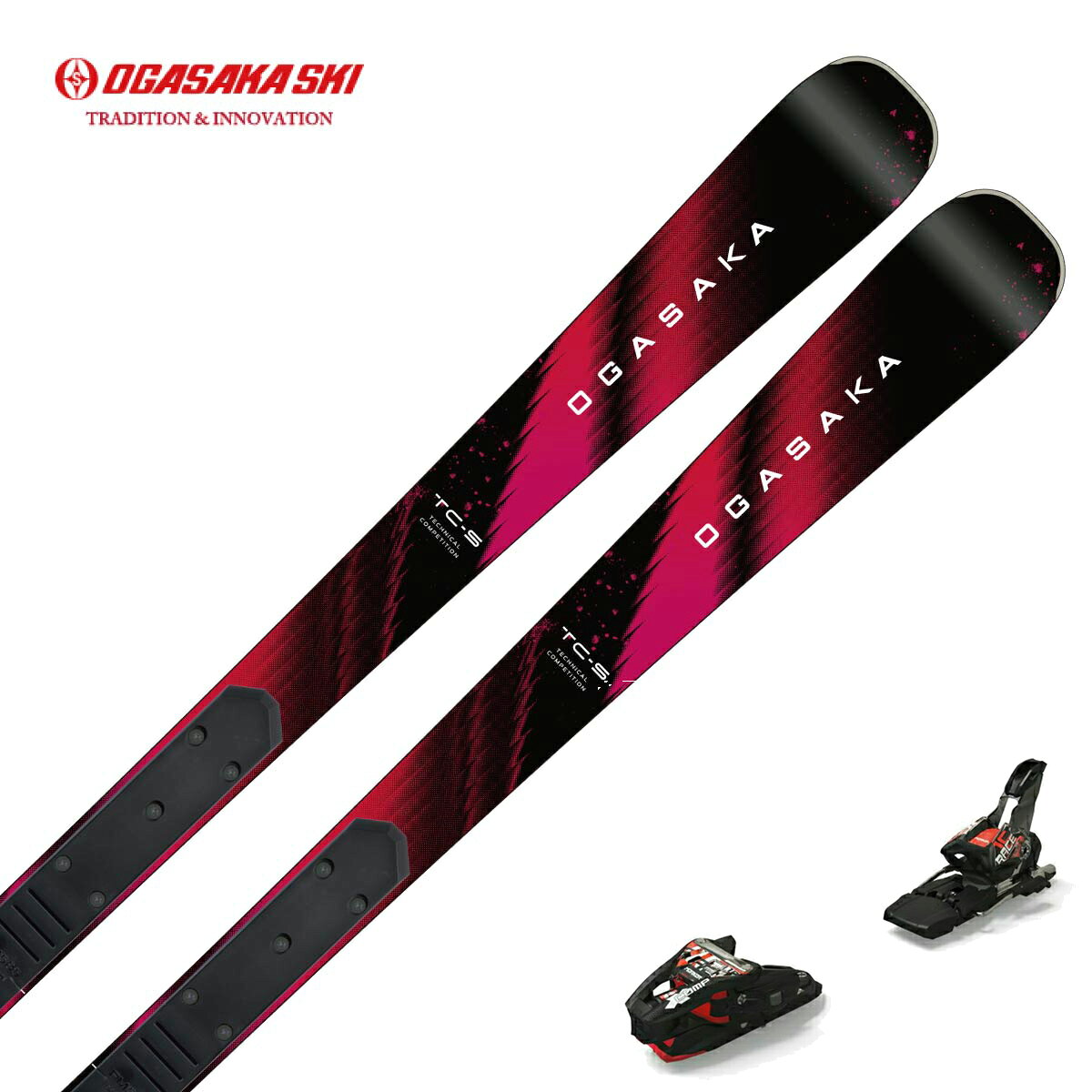 OGASAKA オガサカ スキー板■TC-S■155cm R：( 11.1 m)サイドカット：( 116/65/102 mm)■160cm R：( 11.8 m)サイドカット：( 116/65/102 mm)■165cm R：( 12.6 m)サイドカット：( 116/65/102 mm)■170cm R：( 13.5 m)サイドカット：( 116/65/102 mm)Plate/Binding・FM585 / -構造・サンドウィッチ・Front Float System・Front Lead Function構成材・NFウッドコア・A7178 & 特殊F.R.P滑走面素材：UHMW-PE　グラファイト & ナチュラル仕上げ：ミクロストーン & セラミックディスクフィニッシュストラクチャー：センターウェーブエッジシームレス重量※・板：1/2セット重量　970g/m・プレート：(1/2セット・ビス重量含む)約418g※1/2セット重量は参考値ですので予めご了承ください。原産国板：日本プレート：日本技術選小回り用モデルクイックでキレのあるショートターンをより容易に表現できるスキー。サイドカーブは昨年モデルを継承しつつ、構成材およびフレックス＆トーションバランスを細部まで見直しました。さらにトップとテールにSLIT TECHを搭載することで、グリップ力と操作性を高次元で両立しています。スキーセンターにしっかり乗り込み、角付けを始めた瞬間、オートマチックにターンが始動し、推進力によって一気に加速。直線的に抜ける鋭いターンを描きます。あらゆる雪質で雪面を鋭く捉え、ダイレクトにパワーを伝えるキレ味際立つショートターンが実現可能なモデルです。※メーカー企画書の情報で商品登録を行っております。予告なしに商品名と仕様変更される場合がございます。
