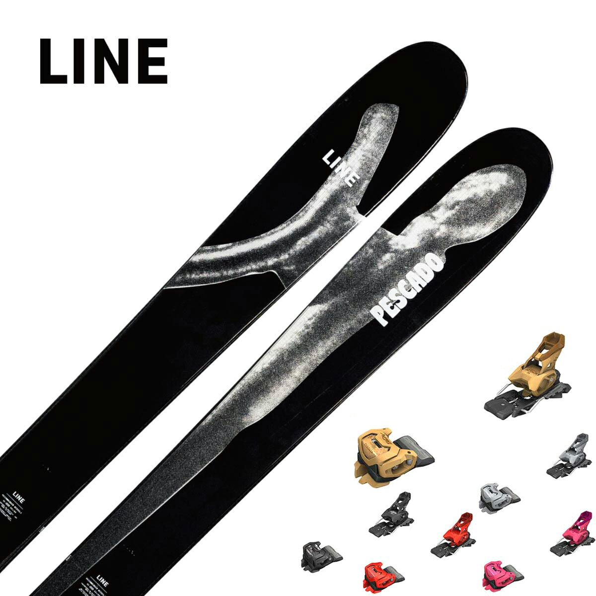 LINE ライン スキー板■PESCADOペスカド■180cm R：(19.5 m)サイドカット：(158/125/144 mm)PROFILE20-4-1CONSTRUCTIONPaulwoniaWEIGHT1950gPescado は、「深雪を最高に楽しむ」ことだけを徹底的に追求したパウダースキーです。巨大なノーズとスワローテールによって、深いパウダーでも自然に浮き上がり、まるでサーフィンのような感覚で滑ることができます。また、単なるパウダー専用機ではなく、圧雪バーンでも意外なほど鋭いカービングが可能。深雪の日はもちろん、ゲレンデへの移動中も楽しめる独特な乗り味を持っています。「速さ」よりも「楽しさ」と「浮遊感」を求めるスキーヤーにとって、Pescado は特別な一本です。※メーカー企画書の情報で商品登録を行っております。予告なしに商品名と仕様変更される場合がございます。