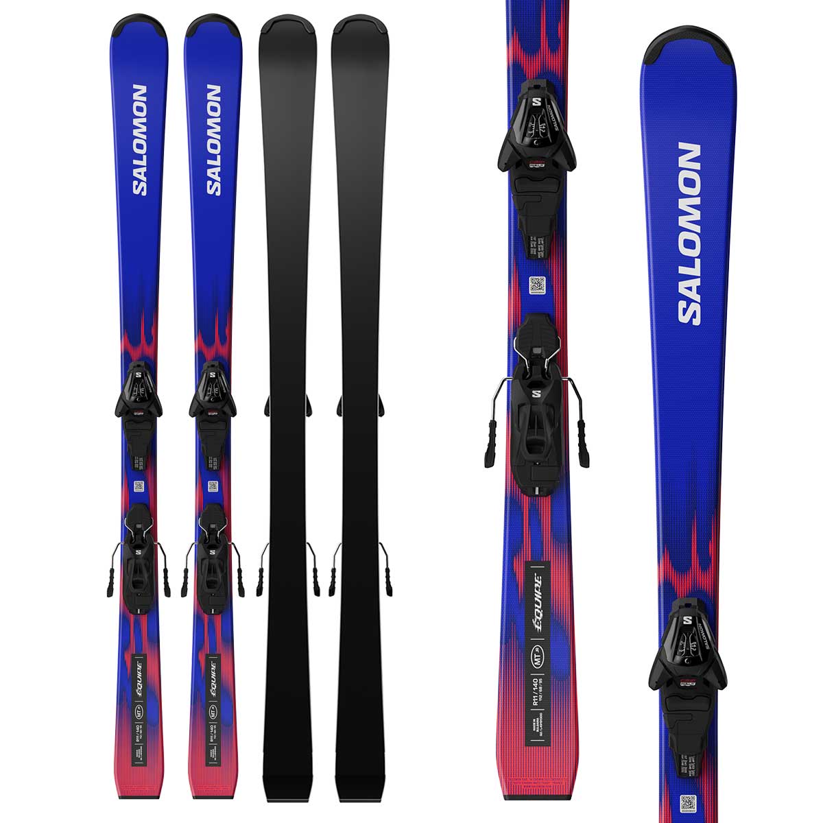 スキー用品通販 スノーファミリーのSALOMON サロモン スキー板 キッズ ジュニア＜2027＞EQUIPE MT JR【L45421500+】+ L6 GW ビンディング セット 取付無料【グリップウォーク対応】｜アングル2