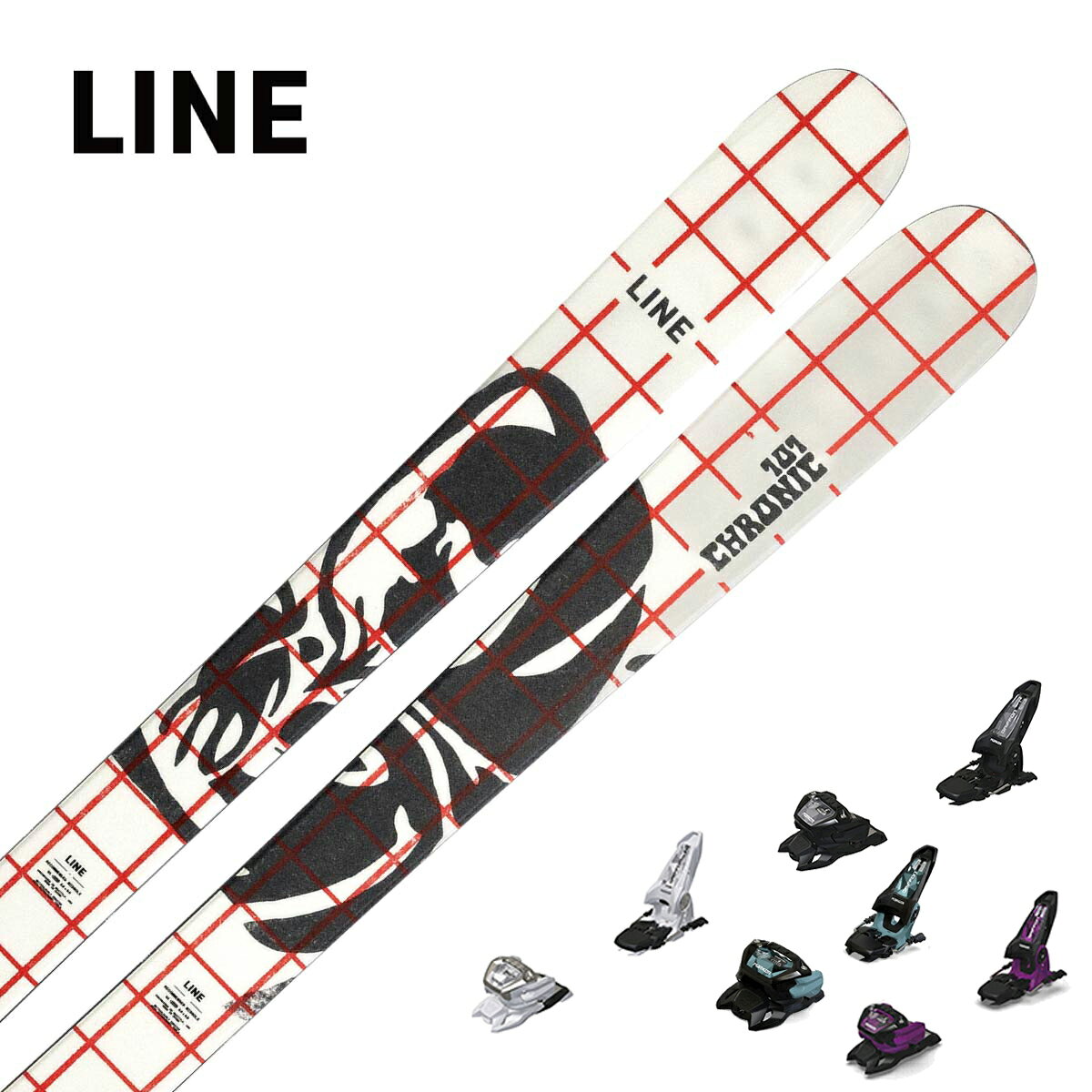 LINE ライン スキー板■CHRONIC 101クロニック 101■165cm R：( - m)サイドカット：(130/101/124 mm)■172cm R：( - m)サイドカット：(130/101/124 mm)■179cm R：(16.6 m)サイドカット：(130/101/124 mm)■186cm R：( - m)サイドカット：(130/101/124 mm)PROFILE11-2-10 @ 179CONSTRUCTIONAspen VeneerWEIGHT2030g @ 179SUPER POWERSBio-ResinThick Cut SidewallThin TipChronic 101 は、ゲレンデ全体を遊び尽くしたいフリースタイル志向のスキーヤー向けモデルです。午前中は圧雪バーンや地形を自由に滑り、午後はパークでジャンプやジブを楽しむ――そんな一日中アクティブな滑りに対応します。強化された構造による高い耐久性と、101mm幅による優れた汎用性を兼ね備えた、まさに「どこでも遊べる一本」です。※メーカー企画書の情報で商品登録を行っております。予告なしに商品名と仕様変更される場合がございます。