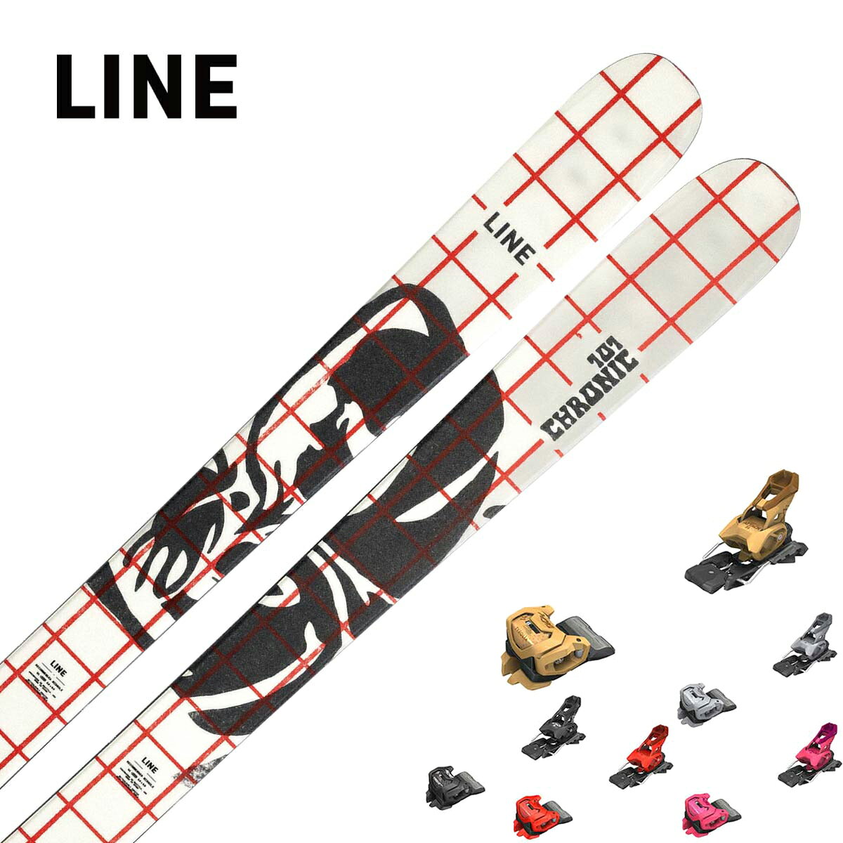LINE ライン スキー板■CHRONIC 101クロニック 101■165cm R：( - m)サイドカット：(130/101/124 mm)■172cm R：( - m)サイドカット：(130/101/124 mm)■179cm R：(16.6 m)サイドカット：(130/101/124 mm)■186cm R：( - m)サイドカット：(130/101/124 mm)PROFILE11-2-10 @ 179CONSTRUCTIONAspen VeneerWEIGHT2030g @ 179SUPER POWERSBio-ResinThick Cut SidewallThin TipChronic 101 は、ゲレンデ全体を遊び尽くしたいフリースタイル志向のスキーヤー向けモデルです。午前中は圧雪バーンや地形を自由に滑り、午後はパークでジャンプやジブを楽しむ――そんな一日中アクティブな滑りに対応します。強化された構造による高い耐久性と、101mm幅による優れた汎用性を兼ね備えた、まさに「どこでも遊べる一本」です。※メーカー企画書の情報で商品登録を行っております。予告なしに商品名と仕様変更される場合がございます。