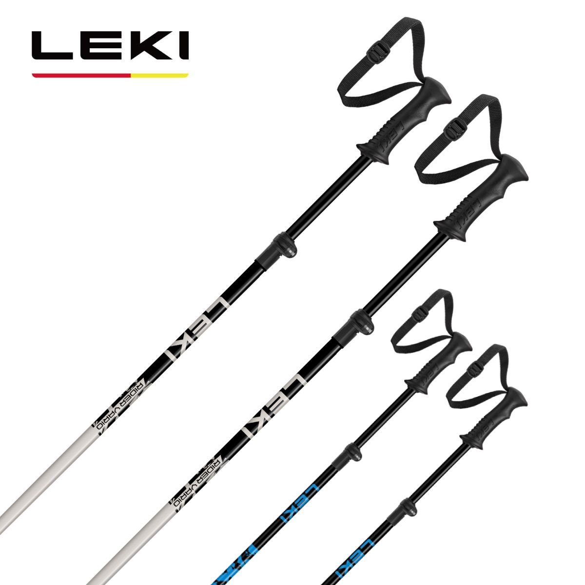 LEKI レキ スキー ポール ストック キッズ ジュニア＜2027＞656 44801/653 44802/ RIDER VARIO【伸縮式ストック】【85～105cm】【アルミ】