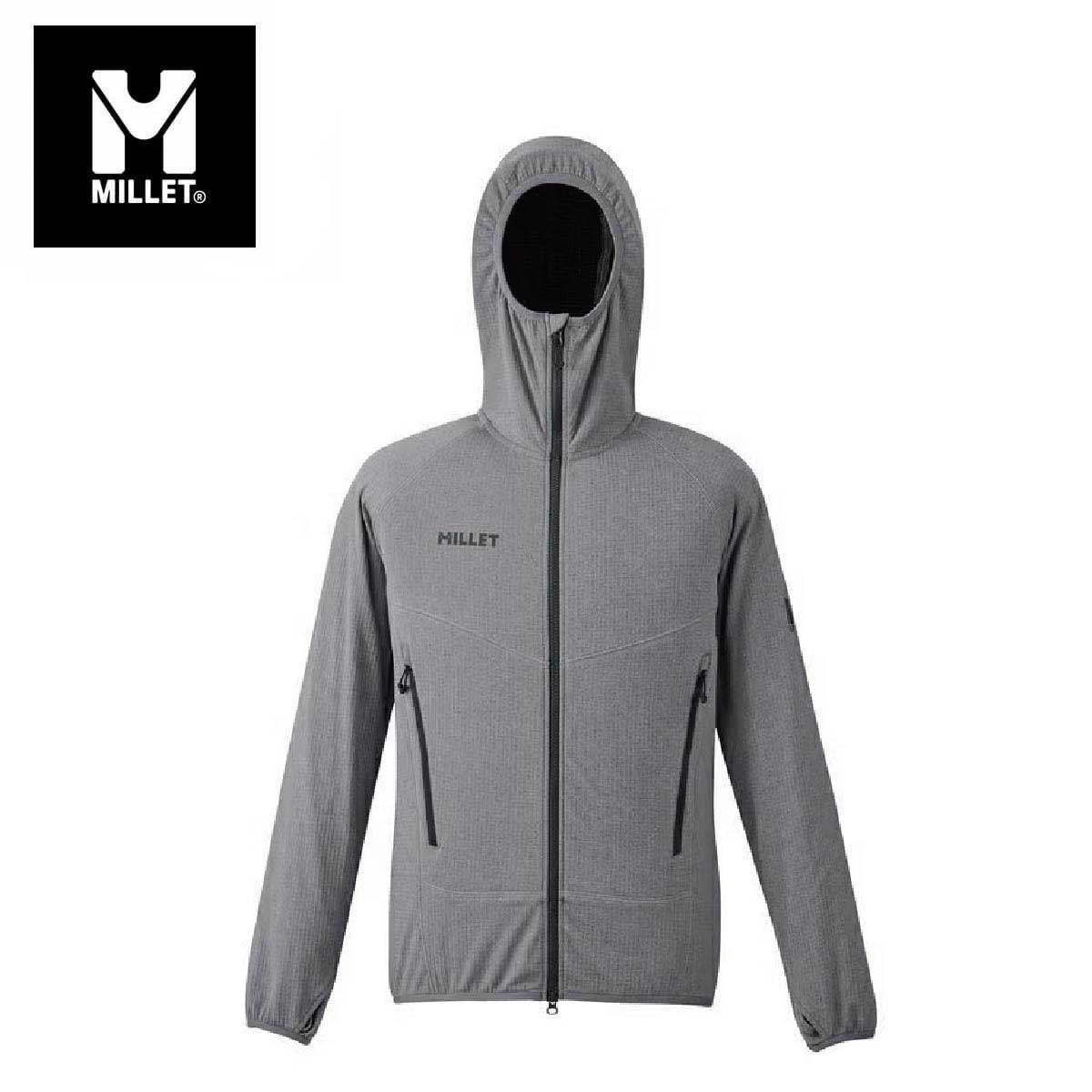 メーカー希望小売価格はメーカーカタログに基づいて掲載しています ミレー MILLET スキーウェア■ MIV02040 DRY GRID HOODIE Mドライ グリッド フーディ肌面をドライに保ちつつ汗を素早く拡散させるハイブリッド構造のフルジップフーディ肌面では水を含まないポリプロピレン素材のグリッド構造によってドライを保ちつつ、表面には速乾性に優れたポリエステル素材を組み合わせたハイブリッド構造のジャケットです。肌面と衣服が立体的に触れ合うことで、断熱効果や通気効果も期待できます。運動量の多いアクティビティでのベースレイヤーとしてや、少し肌寒くなった時に羽織るフリースジャケットとしてなど幅広く活躍してくれます。・肌面の水分を素早く外側へ誘導するグリッド状の裏ポリプロピレンと速乾性の表ポリエステルとの組み合わせによるドライグリッド素材・ポリプロピレンの断熱性によるサーマル効果・バラクラバタイプのフード・ハーネスに干渉しない高めの位置のジップ付きサイドポケット・防寒とずり上がり防止に役立つサムホール仕様の袖素材ドライ グリッド ウィッキング バック ポリエステル60% ポリプロピレン40%COLOR・SMOKED PEARL/N4048SIZEXS,S,M,L,XL・重さ：294g※メーカー企画書の情報で商品登録を行っております。予告なしに商品名と仕様変更される場合がございます。