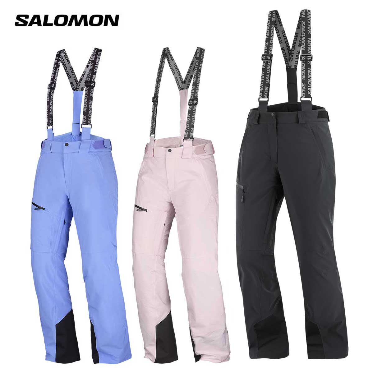 SALOMON サロモン スキーウェア■LC2636400 / LC3038600 / LC2943500BRILLIANT PANT W ブリリアント パンツ ウィメンズ耐水圧：20,000mm透湿性：20,000g/m2/24h素材ライナーの切り替え部分：93％ポリエステル,7%ポリウレタンボトムインサート：100％ナイロン裾裏地：100％ポリエステル下部：100％ポリエステルパッド部：100％ポリエステル重量720gファンクション・PrimaLoft・AdvancedSkin Dry/AdvancedSkin Dry・HeiQ Xreflex・HIGH WARMTH・WATERPROOF・HELMET COMPATIBLECOLOR・LC2636400/DEEP BLACK・LC3038600/WEDGEWOOD・LC2943500/ICY PINKSIZEXS,S,M,L※メーカー企画書の情報で商品登録を行っております。予告なしに商品名と仕様変更される場合がございます。