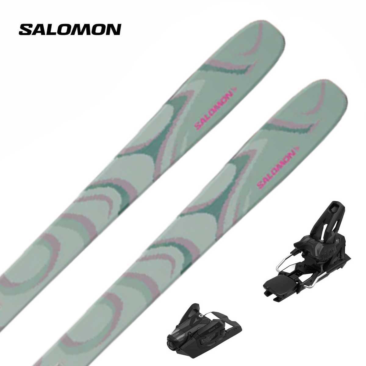メーカー希望小売価格はメーカーカタログに基づいて掲載していますSALOMON サロモン スキー板■QST 100 ICEBERG GREENキューエスティー 100 アイスバーグ グリーン ■156cm R：(14.5 m)サイドカット：(131/100/119 mm)■164cm R：(15.5 m)サイドカット：(132/100/120 mm)■172cm R：(16.5 m)サイドカット：(133/100/121 mm)■180cm R：(17.5 m)サイドカット：(134/100/122 mm)■188cm R：(18.5 m)サイドカット：(135/100/123 mm)REFERENCEL47826000+MIDSOLE692mm / 156cm732mm / 164cm772mm / 172cm812mm / 180cm857mm / 188cmWEIGHT /ski1580g / 156cm1685g / 164cm1780g / 172cm1880g / 180cm2000g / 188cmFREERIDE PROFILE・ROCKER 21% / CAMBER / ROCKER 17%CONSTRUCTIONBasalt & Fiberglass Fibers, Full Poplar Woodcore,Cork DamplifierTop Sheet: GlossyQSTシリーズ中、最も遊び心のあるモデルで、素早いターン感覚、ポップなテール、楽にジャンプやトリックができる軽さが特徴。高速でも安定し、オフでは浮遊感のあるターンが可能。長いテールロッカーとプログレッシブマウントポイントを備え、スタイリッシュに自分を表現できます。MADE IN AUSTRIA ※メーカー企画書の情報で商品登録を行っております。予告なしに商品名と仕様変更される場合がございます。