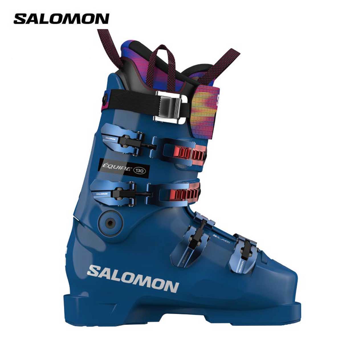 SALOMON サロモン スキーブーツ■S/LAB EQUIPE 130 S/LAB エキップ 130フレックス（硬さ）：130ラスト（幅）：92mmCOLOR・Race Blue/White/Equipe RedSIZE・22.5cm、23.5cm、24.5cm、25.5cm、26.5cm、27.5cm、28.5cm(half size only)WEIGHT (g)・2492 (1/2pair) (26.5cm)SHELL・Polyurethane Race CoreLINER・Skinfit Race・Race FootbedCUFF/STRAP/TIGHTENING・Polyurethane・Backbone 2screws・Race Core・12mm Back Spoiler・Adjustable 65mm Dual Claw・4 Screwed Aluminium BucklesPADS・Plain Chassis(grind before using)・Optional Race LiftersADJUSTMENT・Screwed Cuff Alignment Pivot・Laces in the box・FULL SERVICE・CUSTOM TANGUE・CUSTOM SHELL HD・SKINFIT RACE原産国：ROMANIA製レースコンストラクション、ワールドカップライナーなど、S/LAB EQUIPE 150と同じ機能を有し、フレックスを若干ソフトな130に設定したモデル。優れたパワー伝達性能と、優れたフィット感が特徴です。※メーカー企画書の情報で商品登録を行っております。予告なしに商品名と仕様変更される場合がございます。