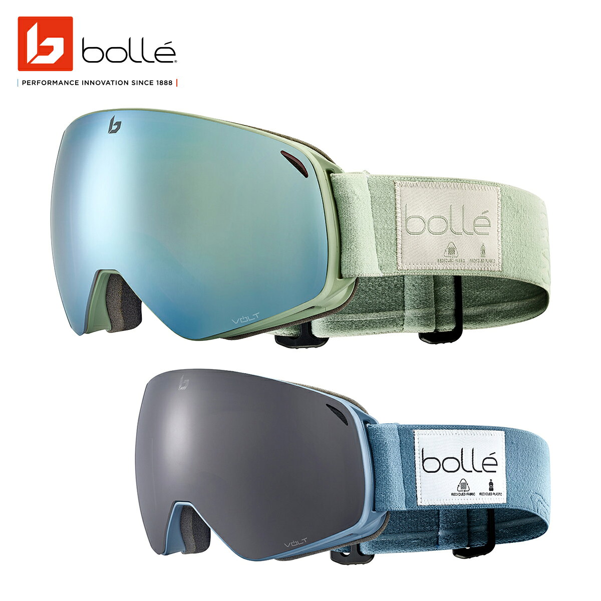 メーカー希望小売価格はメーカーカタログに基づいて掲載しています bolle ボレー スキーゴーグル■ECO TORUS M　エコ トーラス エムTORUSをエコデザイン&ミディアムサイズに!ECO TORUS Mは、トーリックシェイプを採用し、歪みを取り除きながら超広視野を実現しました。フレームは空気の流れを最適化することで曇りを軽減し、最高の視界を提供します。ECO TORUS Mのストラップには65%リサイクルポリエステルを使用し、100%リサイクルパッチを使用しています。フレームとアジャスターは、再生可能なヒマシ油を使用したバイオベースです。bolleの革新的なハイコントラストレンズ「volt」を組み合わせで忘れられない体験ができます。■カラー・BG009003 Matte Matcha/ボルトアイスブルー・BG009004 Mate Storm Blue/ボルトブラック■サイズFree■Available Technologies・65% recycled polyester strap with 100% recycled patches・48%bio― based frame and adjusters(made with renewable castor oil)・Available with Volt・Toric double lens・Anti-Fog treatment・Anti― Scratch treatment・100%UVA/UVB Protection・Flow Tech Venting・Trlple denslty foam・Silicone on strap・vented lens・OTG friendly・Optical Clip Compatible ※メーカー企画書の情報で商品登録を行っております。予告なしに商品名と仕様変更される場合がございます。