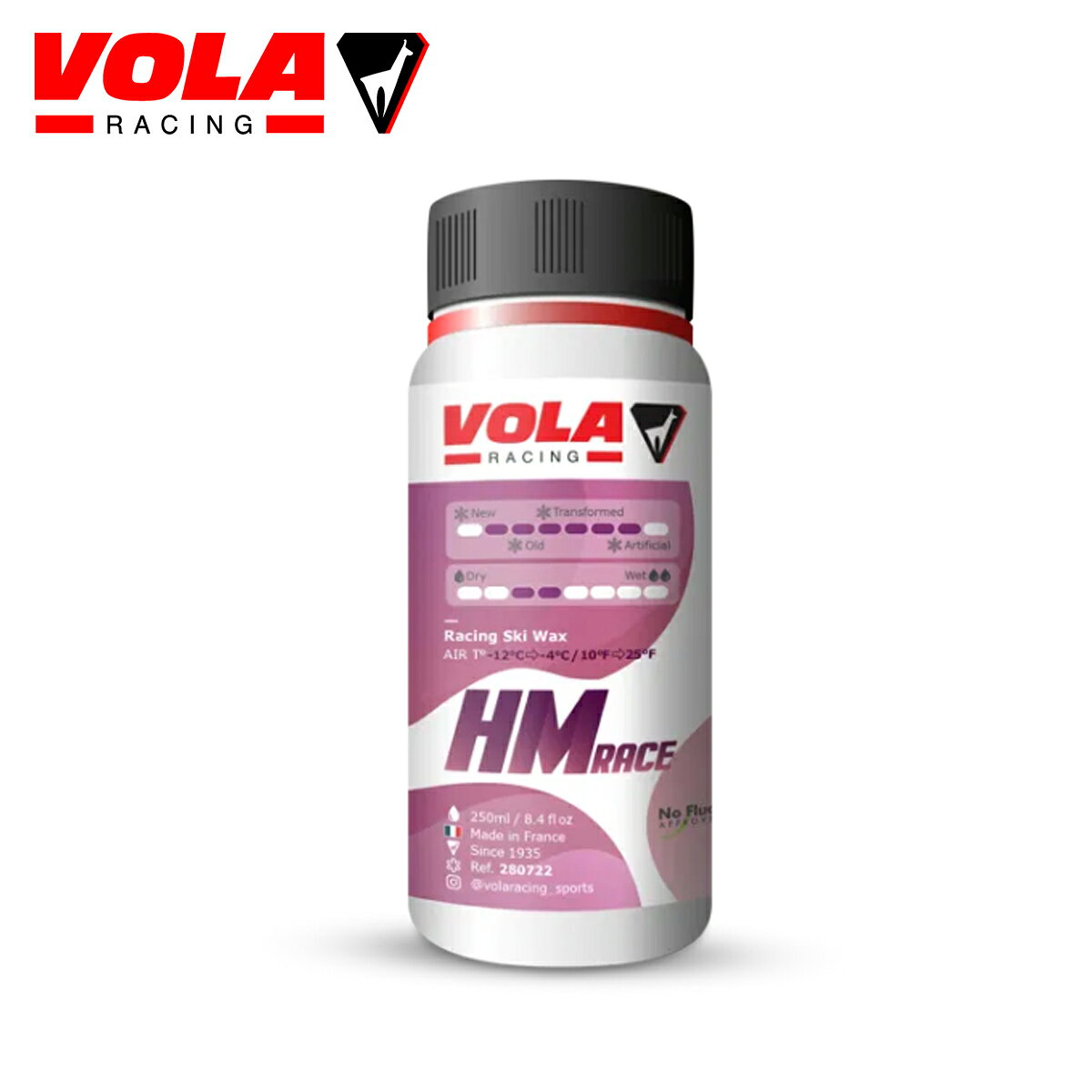 メーカー希望小売価格はメーカーカタログに基づいて掲載しています VOLA ボラ スキー リキッド ワックス■HM Race PURPLE■カラー：PURPLE■サイズ：250mlAIR -12°C ＞ -4°C / 10°F ＞ 25°F ※メーカー企画書の情報で商品登録を行っております。予告なしに商品名と仕様変更される場合がございます。