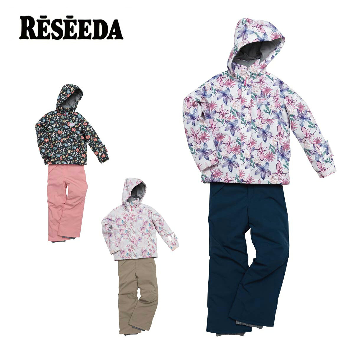 メーカー希望小売価格はメーカーカタログに基づいて掲載しています RESEEDA レセーダ スキーウェア■RES67002JUNIOR SUIT ジュニアスーツ耐水圧：10,000mmファンクション■ジャケット・脱着フード・フードアジャスター・笛引き手・抗菌起毛トリコット・袖＋着丈調節機能・反射ワッペン・パスケース・お名前タグ・裾ドローコード・ZIPポケット■パンツ・脱着サスペンダー・ウエストアジャスター・サイズ調節機能・ノンシームヒップ・抗菌ポケット・エッヂガード・インナースパッツCOLOR・100H698/WHT×N.BLU・009H971/BLK×PEC・870H186/S.PNK×GRGSIZE130,140,150,160大人っぽい色味と柄にこだわった、REらしい大人カワイイ花柄 ※メーカー企画書の情報で商品登録を行っております。予告なしに商品名と仕様変更される場合がございます。