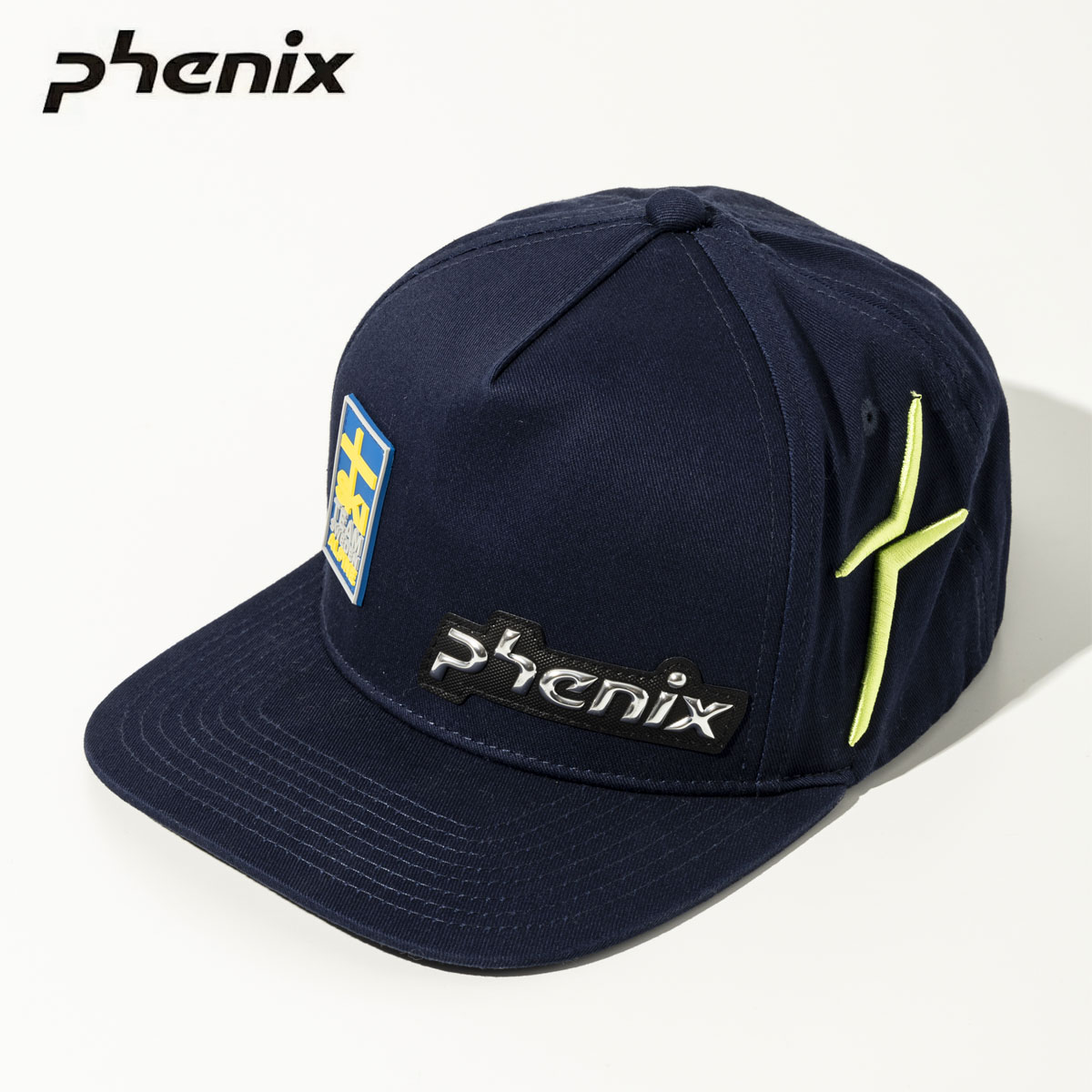 フェニックス Phenix スキーキャップ■ EFM26HW01SWE Sweden Baseball Cap スウェーデン ベースボールキャップ素材・COTTON100％・PATCH　SYNTHETIC LEATHER○メディア対応や移動着としても大活躍のベースボールキャップ。COLOR・NAVY / PH6500SIZEONEMade in China※メーカー企画書の情報で商品登録を行っております。予告なしに商品名と仕様変更される場合がございます。