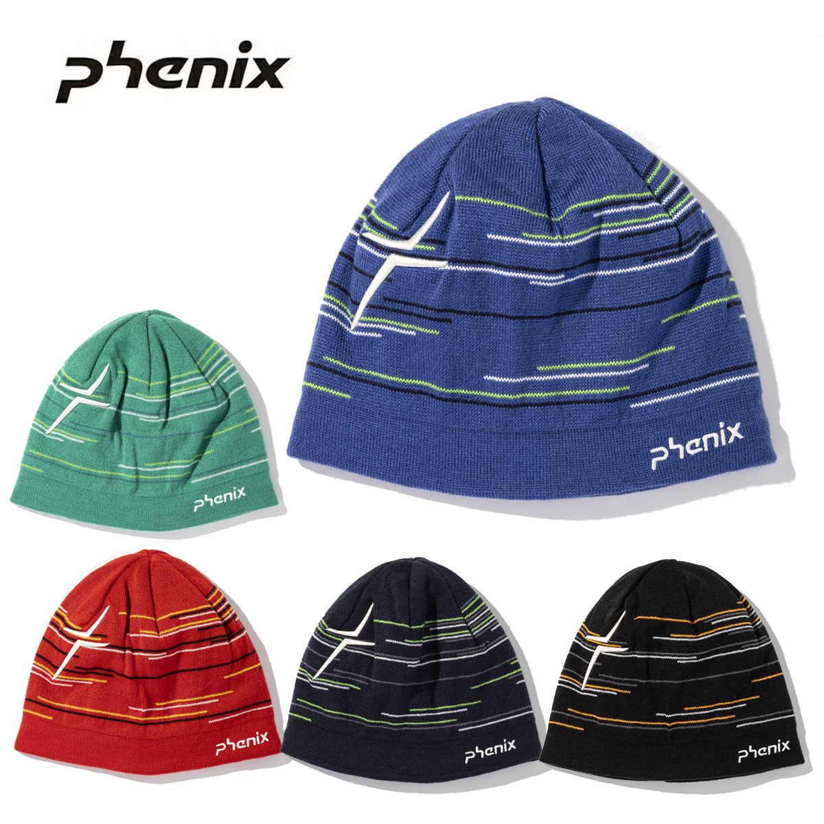 フェニックス Phenix スキーニット帽■ ESM26HW14 Random Border Knit Beanie ランダムボーダーニットビーニー素材・ACRYLIC100％・POLYESTER95%　SPANDEX5％COLOR・GREEN / PH5200・INK BLUE/ PH6700・RED/ PH1200・DARK NAVY/ PH6509・BALCK/ PH9900SIZEONEMade in China○裏地(フリース)吸汗/速乾。※メーカー企画書の情報で商品登録を行っております。予告なしに商品名と仕様変更される場合がございます。