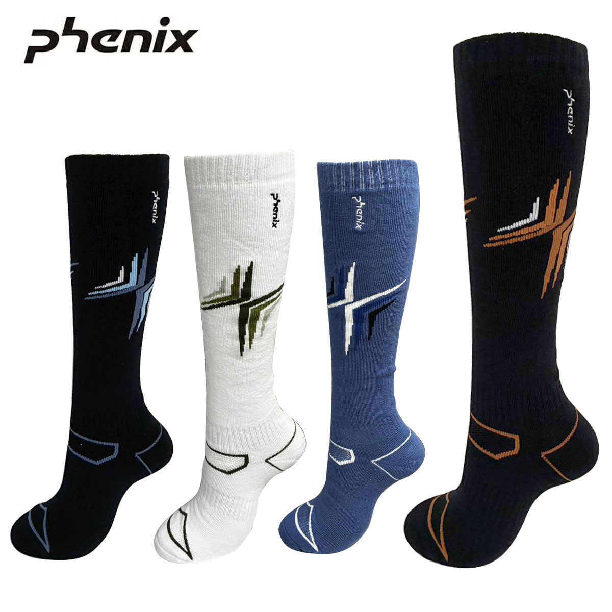 フェニックス Phenix ソックス■ ESM26SO11 Cross Motif Ski Socksクロスモチーフスキーソックス素材・COTTON80％・POLYESTER18％・SPANDEX2％サイズ（cm）F(25－28)COLOR・WHITE / PH9000・GRAY BLUE/ PH9662・DARK NAVY/ PH6509・BLACK/ PH9900Made in China○抗菌防臭加工。○スポーティーなデザイン。※メーカー企画書の情報で商品登録を行っております。予告なしに商品名と仕様変更される場合がございます。