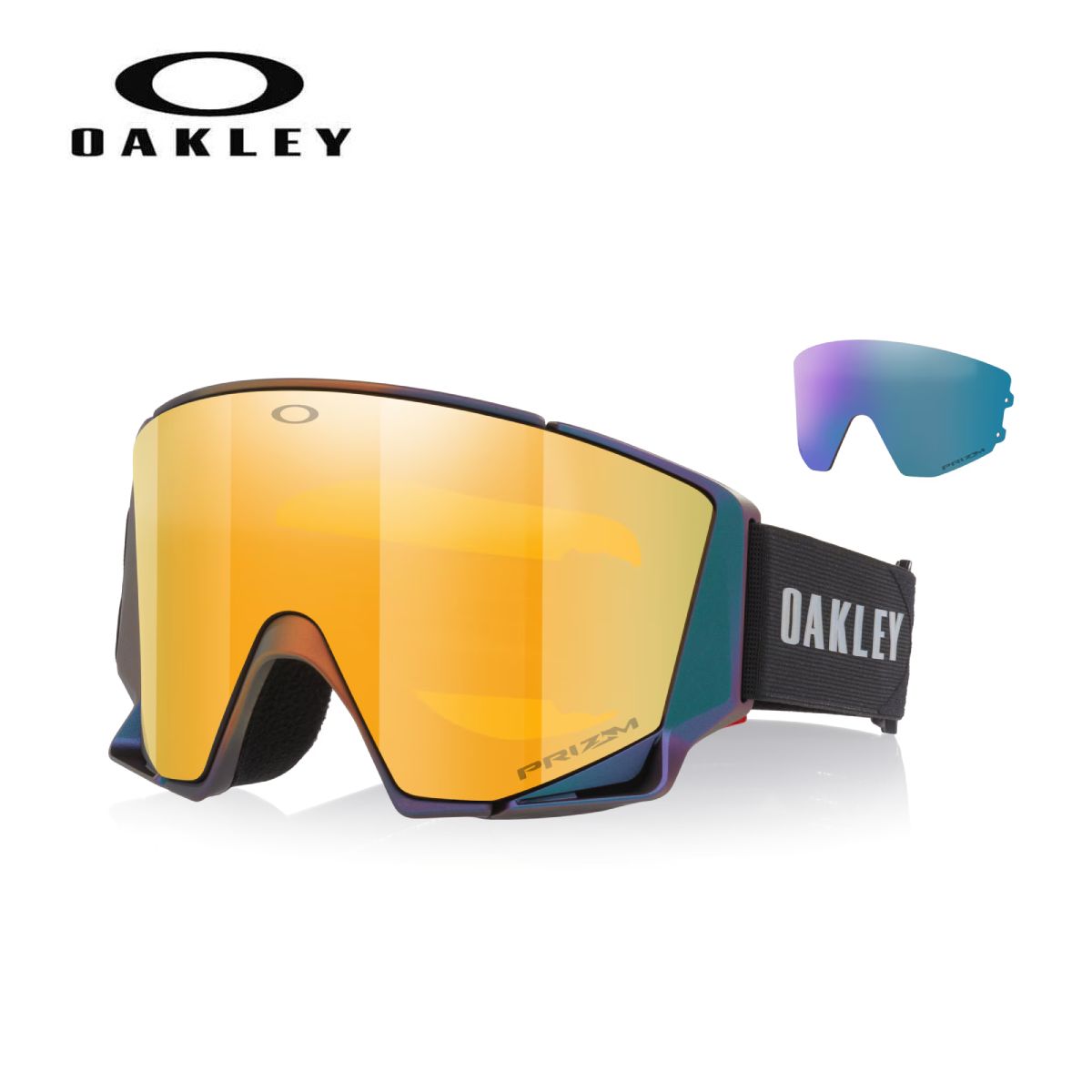 OAKLEY オークリー スキーゴーグル■FLOW SCAPE AF L　フロースケープ AF L品番：フレームカラーレンズカラー(可視光線透過率)OO7145A-2000：PGRG COLORSHIFT FADEPRIZM SNOW 24K IRIDIUM(12%) & PRIZM SNOW ICED IRIDIUM(38%)FEATURES・EXTRA LENS：交換レンズが1枚付属されます。天候に合わせてご使用ください。・ENHANCED FIELD OF VIEW +60%：Line Minerに対して60%ワイドな視野を実現した、大胆な新しいレンズとフレームデザイン。・SWITCHLOCK TECHNOLOGY：マグネット着脱可能なSwitchlockテクノロジー。ストレス無くレンズ交換ができます。DETAILS・Vision Rapt（VR）フェイスフォーム / 私たちの3D成型フォームは、圧迫感を排除し、顔にシームレスにフィットするように設計されています。視界の邪魔にならず、一日中快適な、まるでそこにないかのようなフィット感を実現します。・レンズラミネート / レンズの外側に曇り止め加工を直接施すことで、あらゆる条件下で歪みを軽減し、クリアな視界を高めます。・PRIZMレンズテクノロジー / すべてのFlow ScapeレンズにはPrizm Snow光学技術が採用されており、雪、太陽光、日陰など、あらゆる状況下でコントラストを微調整し、より多くのディテールを鮮明に映し出します。・サステナブルデザイン / 環境への影響をより意識するために、Flow Scapeはバイオ樹脂製のフレーム、リサイクルポリエステルストラップで作られ、リサイクルポリエステルマイクロバッグに収納されています。長くお使いいただけるように、ゴーグルを収納できるオークリーの保護ケースが付属。?免責事項：フレーム/サブフレーム/アウトリガーはリサイクル素材100%、ストラップはリサイクル素材75%（ポリエステル100%、シリコン/エラスタン0%）?Flow Scapeは、スノーゴーグルの可能性を再定義します。精密に作られ、最高を求める人々のために設計されたこの製品は、パフォーマンス、フィット感、機能において新たな基準を打ち立てます。Flow ScapeがリミテッドエディションのAuraコレクションカラーで登場。冬の最も過酷な環境で輝く人々のために作られたAura コレクションは、アイウェア、ゴーグル、ヘルメット、アパレルまで幅広く展開しています。それぞれのアイテムには、見る角度によって色が変化するデュアルカラーシフト仕上げが施されており、卓越を追い求める情熱と、すべての人をつなぐエネルギーを表現しています。※メーカー企画書の情報で商品登録を行っております。予告なしに商品名と仕様変更される場合がございます。