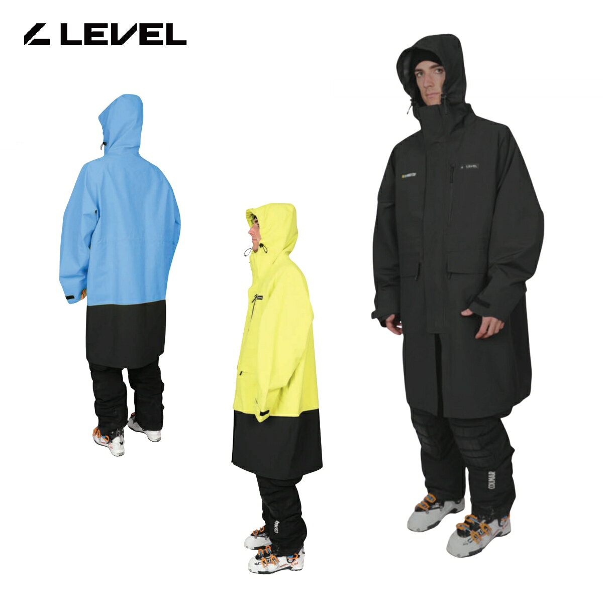 メーカー希望小売価格はメーカーカタログに基づいて掲載しています LEVEL レベル スキー レインコート■7614ASLEVEL RACE RAIN COATレベル レース レインコート素材・100% Polyester（ポリエステル100％）・Waterproofness 15,000mm（耐水圧15,000mm）サイズ（cm）XS/S、M/L、XL/XXLCOLOR・01 black・06 light-blue・07 yellow※メーカー企画書の情報で商品登録を行っております。予告なしに商品名と仕様変更される場合がございます。