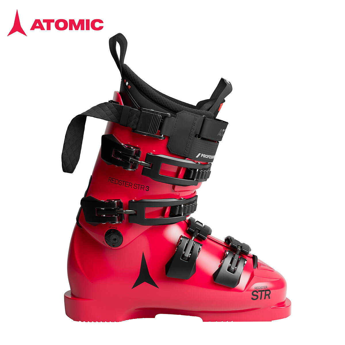 メーカー希望小売価格はメーカーカタログに基づいて掲載しています ATOMIC アトミック スキーブーツ■REDSTER STR 3レッドスター STR 3AE5031780フレックス（硬さ）：110ラスト（幅）/ フィット：91mm Narrow Racing LastCOLOR・Red Tension / Black / MagentaSIZE RANGE・21/22.5 - 26/26.5SHELL TECHNOLOGY・STR Wall Thickness・1° Sole Canting・Depth Guide Boot BoardCUFF TECHNOLOGY・Dual-Sided Cuff Alignment・Power ControlSHELL / CUFF MATERIAL・PU Shell / PU CuffCUFF HEIGHT・Regular Cuff - All SizesLINER MODEL・World Cup Race LinerLINER TECHNOLOGY・Redster AFS Tongue・Ankle Retention System・Microfiber Outer・Full Lacing・Dual Velcro SpoilerPOWER STRAP・55mm Professional Dual StrapCUFF / SHELL CLOSURE・Magnesium Elite BucklesFORWARD LEAN / SHELL ROTATION・16° （Default）, 18° / 0°BOOT SOLE・Redster Solid SoleNORM・Alpine Norm ISO 5355 - Type AWEIGHT(g) / BOOT SIZE(cm)・2,174 / 26/26.5WHAT’S IN THE BOX・Size Adjuster・2nd Power Control Screw・Liner Laces・Liner Spoiler軽量な成人スキーヤー向けのアトミックで最も柔らかいレースブーツです。原産国 ROMANIA ※メーカー企画書の情報で商品登録を行っております。予告なしに商品名と仕様変更される場合がございます。
