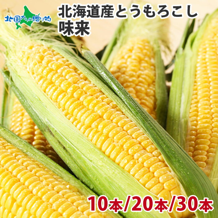 北海道産 とうもろこし 味来 みらい L-LLサイズ（10本/20本/30本）10本(約4.3kg) 20本(約8.6kg) 30本(約13kg）トウモロコシ 生食 生で食べられる 産地直送 産直 残暑見舞い とうもろこし 北海道 お取り寄せ 野菜 BBQ バーベキュー 食材 送料無料 ◆出荷予定：8月中旬-9月中旬