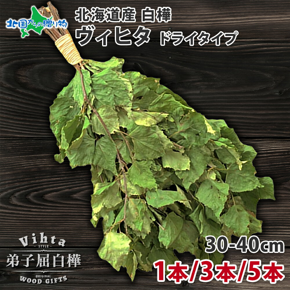 HOKKAIDO Vihta 北海道 白樺 ヴィヒタ（1本/3本/5本）乾燥ヴィヒタ サウナグッズ プレゼント ドライ ヴィヒタ サウナ アロマ ビヒタ サウナ用品 サウナグッツ ロウリュ ウィスキング ヴェニク サ活 父の日 インテリア 枝 ドライフラワー 葉っぱ 北国からの贈り物 送料無料