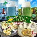 北海道 網走ビール おつまみ セット 流氷ドラフト 知床ドラフトやわらかチーズ帆立 やわらか焼帆立貝 御中元 お中元 ビール ギフト 地ビール お中元 クラフト...