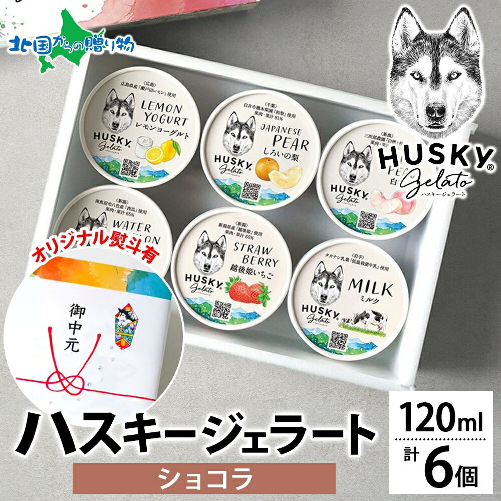 ハスキージェラート ジェラート ショコラ 6個入 チョコレート アイス ギフト箱 熨斗 送料無料 人 ...