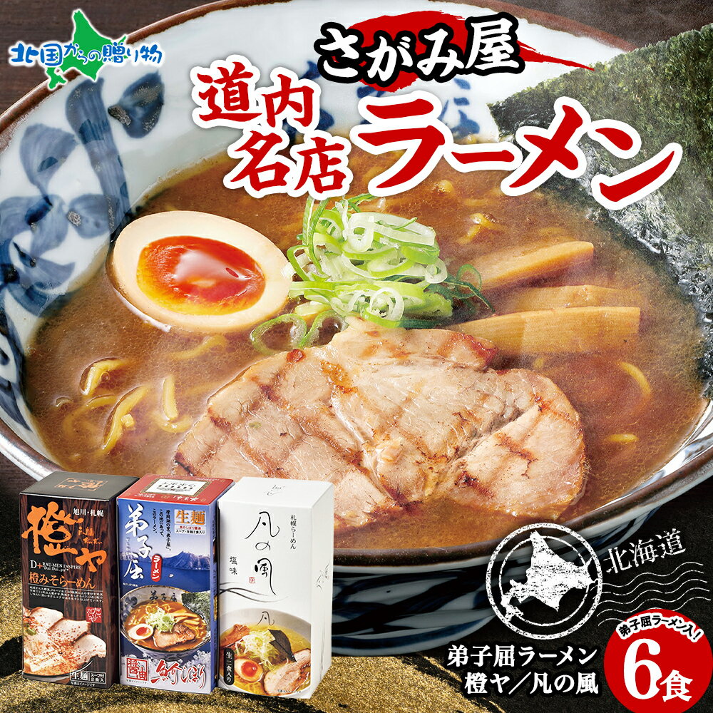 さがみ屋 道内名店 生ラーメン 6食セット 橙ヤ 凡の風 弟子屈 味噌 塩 魚介醤油 スープつき 北海道 ラーメン 詰め合わせ 食べ比べ お歳暮 御歳暮 ご当地ラーメン ギフト 贈り物 お取り寄せ ラーメン 取り寄せ 名店 北海道 札幌 ラーメン 麺 御歳暮 お歳暮 送料無料