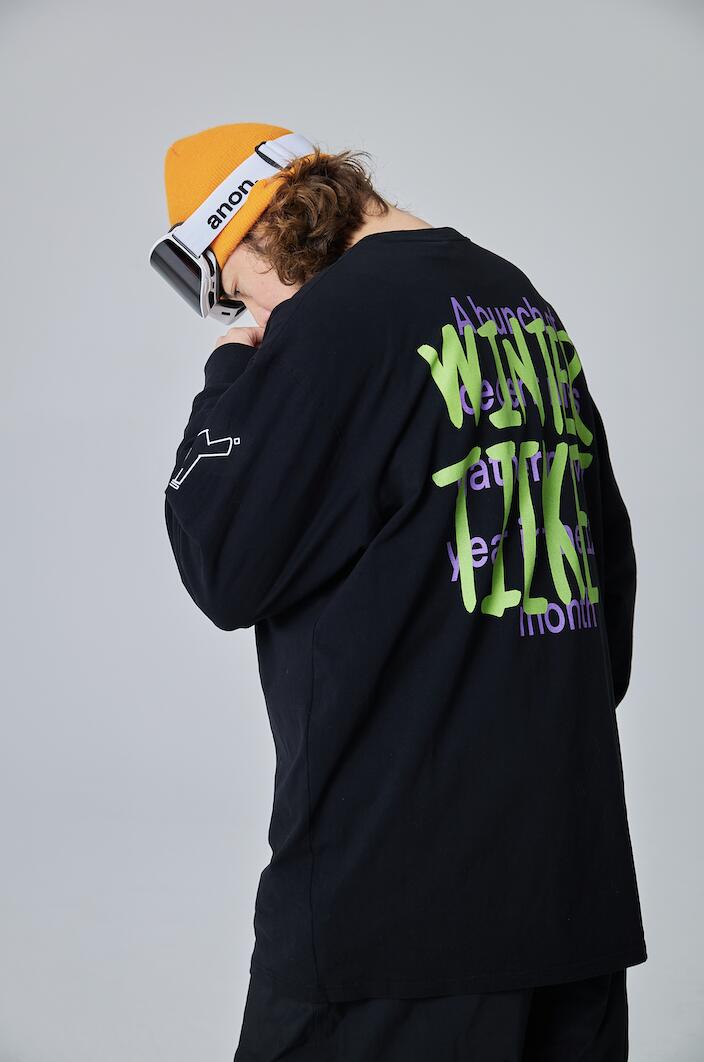 Winter Ticker 長袖Tシャツ 23/24モデル freestyle ski フリースタイルスキーウェアメンズ トップス カットソー Tシャツ 長袖 Oversize Tシャツ