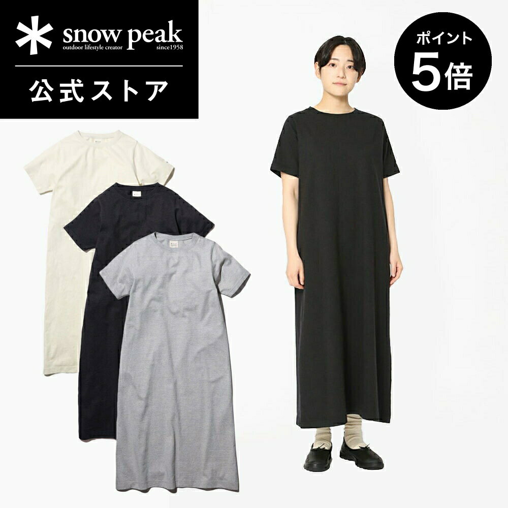 【30日限定 5％OFFクーポン P5倍】【 スノーピーク 公式 】snowpeak Recycled Cotton Heavy Dress SW-22SW401R Tシャツ ティーシャツ ワンピース レディース 旅行 登山 バーベキュー キャンプ …