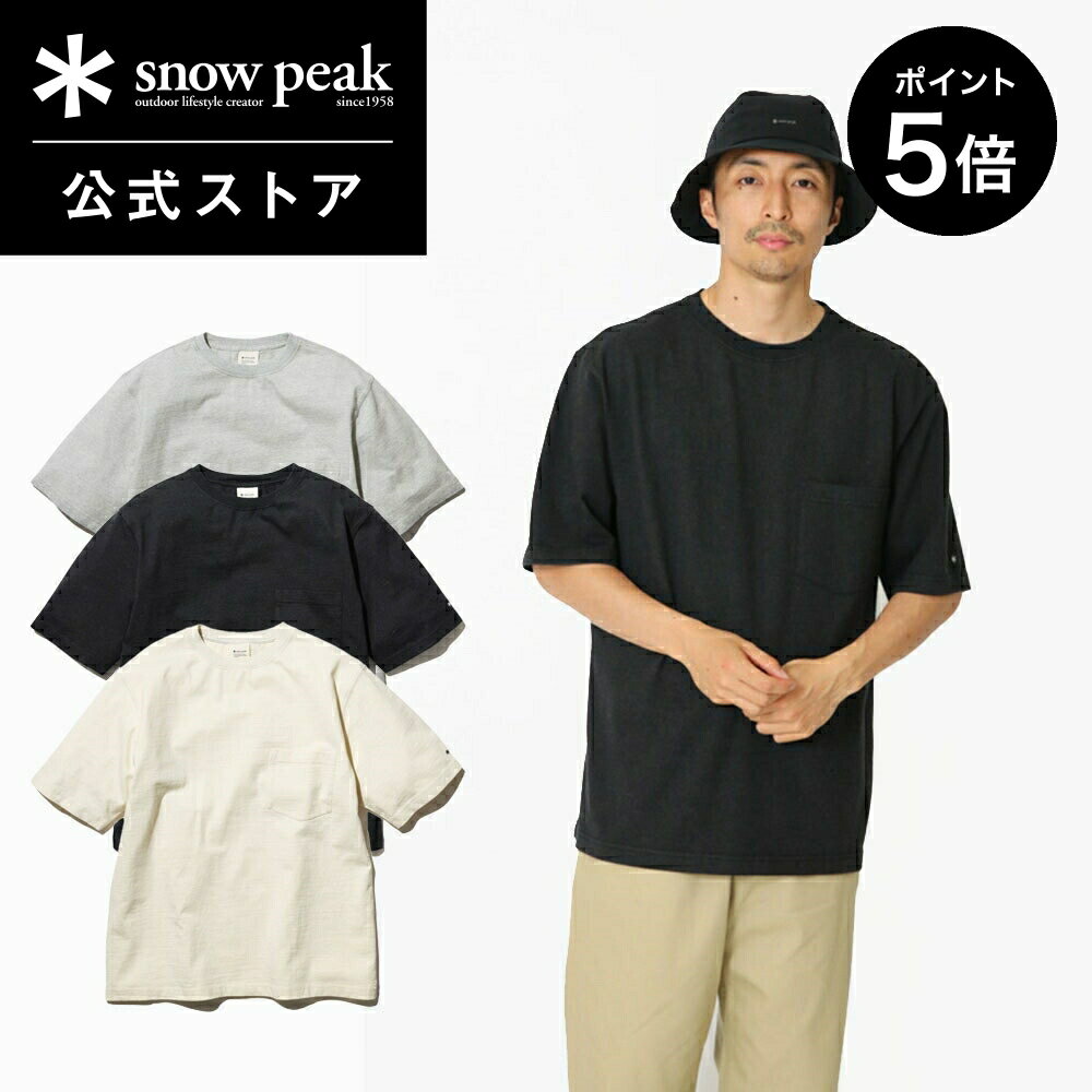 【20日限定 ポイント5倍】【 スノーピーク 公式 】snowpeak Recycled Cotton Heavy T-shirt TS-22SU401R Tシャツ ティーシャツ メンズ レディース 旅行 登山 バーベキュー キャンプ アウトドア ファッション アパレル