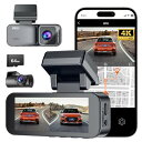 JADO ドライブレコーダー 小型ドライブレコーダー 前後カメラ 4K UHD 800万画素 GPS WIFI搭載 IMX415センサー WDR搭載 3.16インチ 小型 ドラレコ 前後 駐車監視 ノイズ/LED信号機対策済 Gセンサー 衝撃
