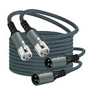 Twozoh XLR オス-メス オーディオケーブル10M 2本入り, 編組バランス3ピン XLR マイクケーブル(Profesional/Hifi) 適格請求書発行可