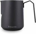 Easyworkz エスプレッソピッチャー ステンレス鋼 600ml コーヒー泡立て器 ミルクジャグ カプチーノ ラテアート カップ 「マットブラック」