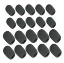 マイク用スポンジカバー, 20個セット, 内径5mm10個/8mm10個, 雑音防止, ヘッドセット/ピンマイク対応, ブラック