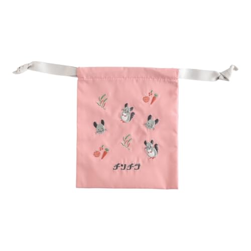 グリーンフラッシュ 巾着 アニマル百貨店 刺繍巾着 チンチラ AD-052