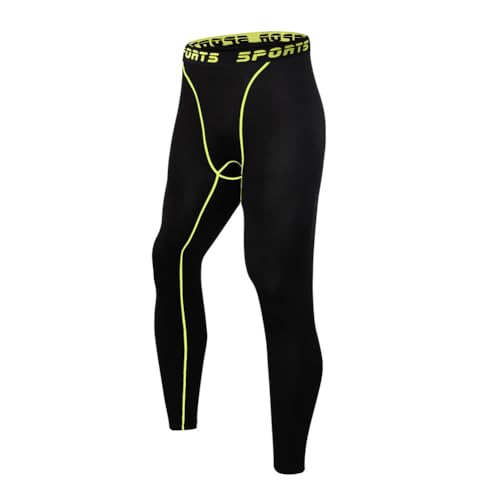 sillictor スポーツタイツ メンズ パワーストレッチ ロング アンダーウェア コンプレッション タイツ [UVカット + 吸汗速乾] 3333イエロー L