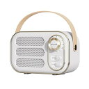 【ホワイト】可愛い レトロ Bluetoothスピーカー つまみ型ボリューム無段階調節 ポータブルスピーカー ブルートゥーススピーカー ステレオ ー ワイヤレススピーカー (white)