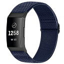 コンパチブル Fitbit Charge 4 / Fitbit Charge 3 / Charge 3 SE ナイロン弾性スポーツバンド交換用ストレッチバンド ...