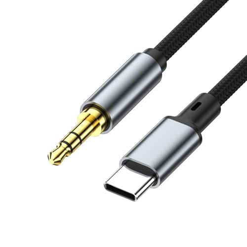 USB C to 3.5 mm 変換 AUX ケーブル オーディオアダプタ【ハイレゾ音質】DAC搭載 高耐久性ナイロン編み 対応 iPad Pro/Android/Type Cなどの機器に対応 FineGood