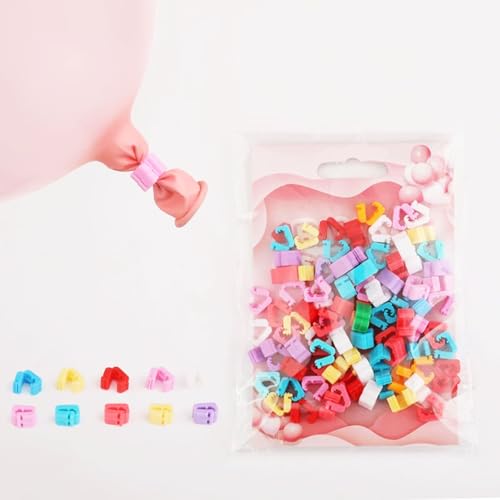 バルーンクリップ 100個 風船止め 風船固定 風船コネクター 風船クリップ カラード風船用 クリップ 風船結びツール 誕生日 結婚式 パーティー 記念日 装飾用