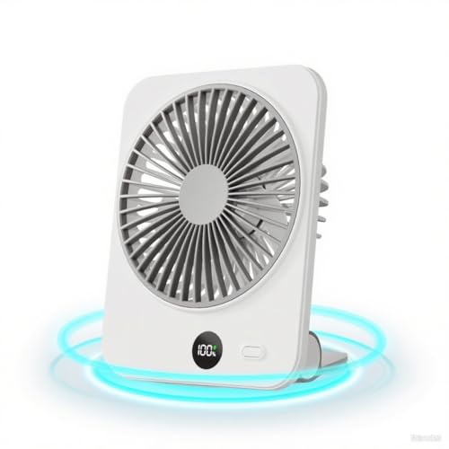 【2025 年最新】卓上磁気吸引・磁石付きミニファン 3WAY 静音 最大 12 時間連続稼働 折りたたみ式 USB 充電 5 段風量調節 TYPE-C 充電 残量表示 卓上/壁掛け/手持ち対応 オフィス・外出向け 収納便