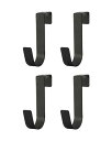 harukita フック ドアフック S字フック ゴミ袋ハンガー 引っ掛けフック ドアハンガーフック 取付け簡単 4個セット ブラック