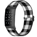 Tiptops コンパチブル Fitbit Charge 4 / Fitbit Charge 3 / Charge 3 SE ナイロン弾性スポーツバンド交換用ストレッチバンド ストラップ