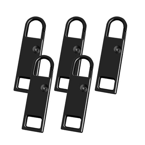 ファスナー 引き手 交換用ジッパー 5個セット 取り外し可能 プルタブ ジッパーパーツ メタルジップタブ ジッパー修理