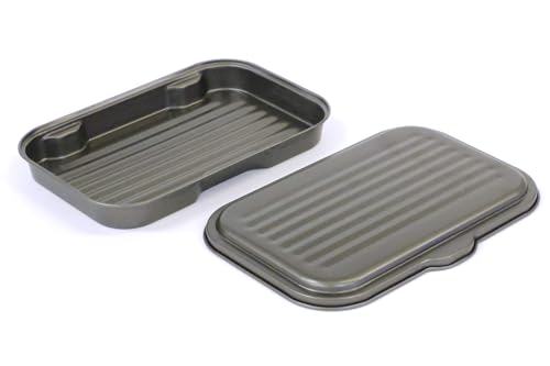 竹原製缶 グリル＆トースターちょい焼きトレー 蓋付 底面波型形状 ふっくらジューシー 魚焼きグリル オ..